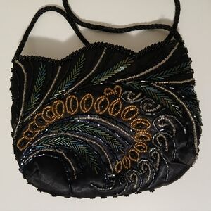 Carolyne Barton Beaded Black Evening Bag‎